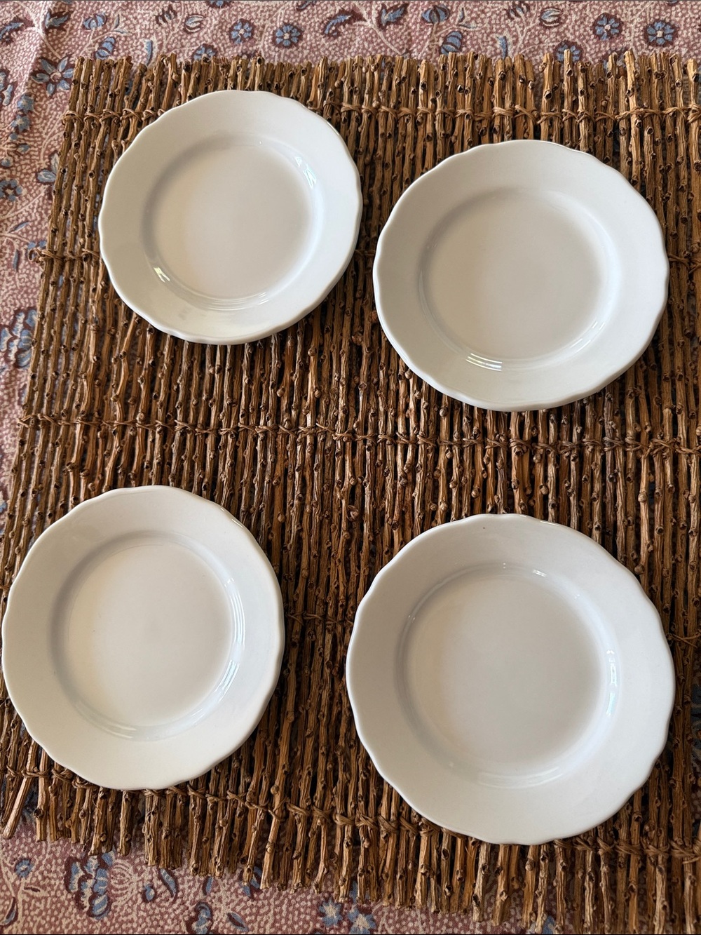 dessert bread white fine porcelain plates 5.5” scalloped small dish rego china